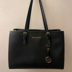 Large black and gold Michael Kors tote